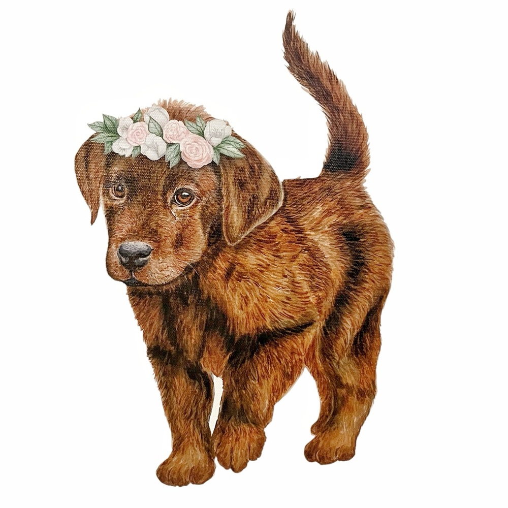 Nursery Dog Canvas Print - 10x14 - Chocolate Lab Puppy